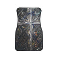 Abstract Metallic Cross Car Floor Mat — One-Piece Protective Automotive Mat