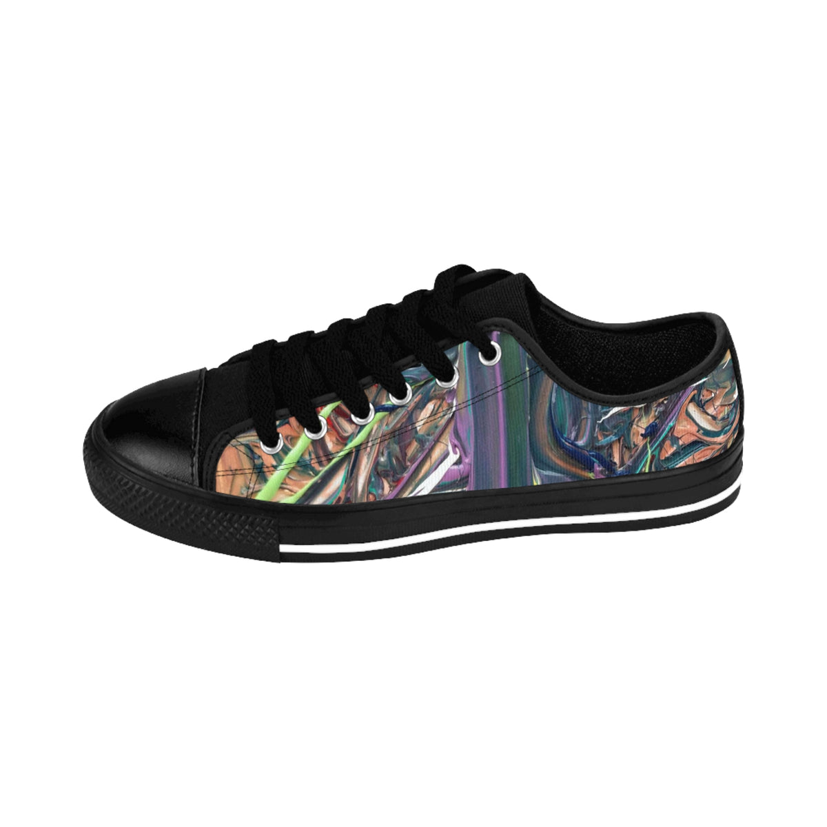 Abstract Urban Art Sneakers — Men's Low-Top Canvas Shoes