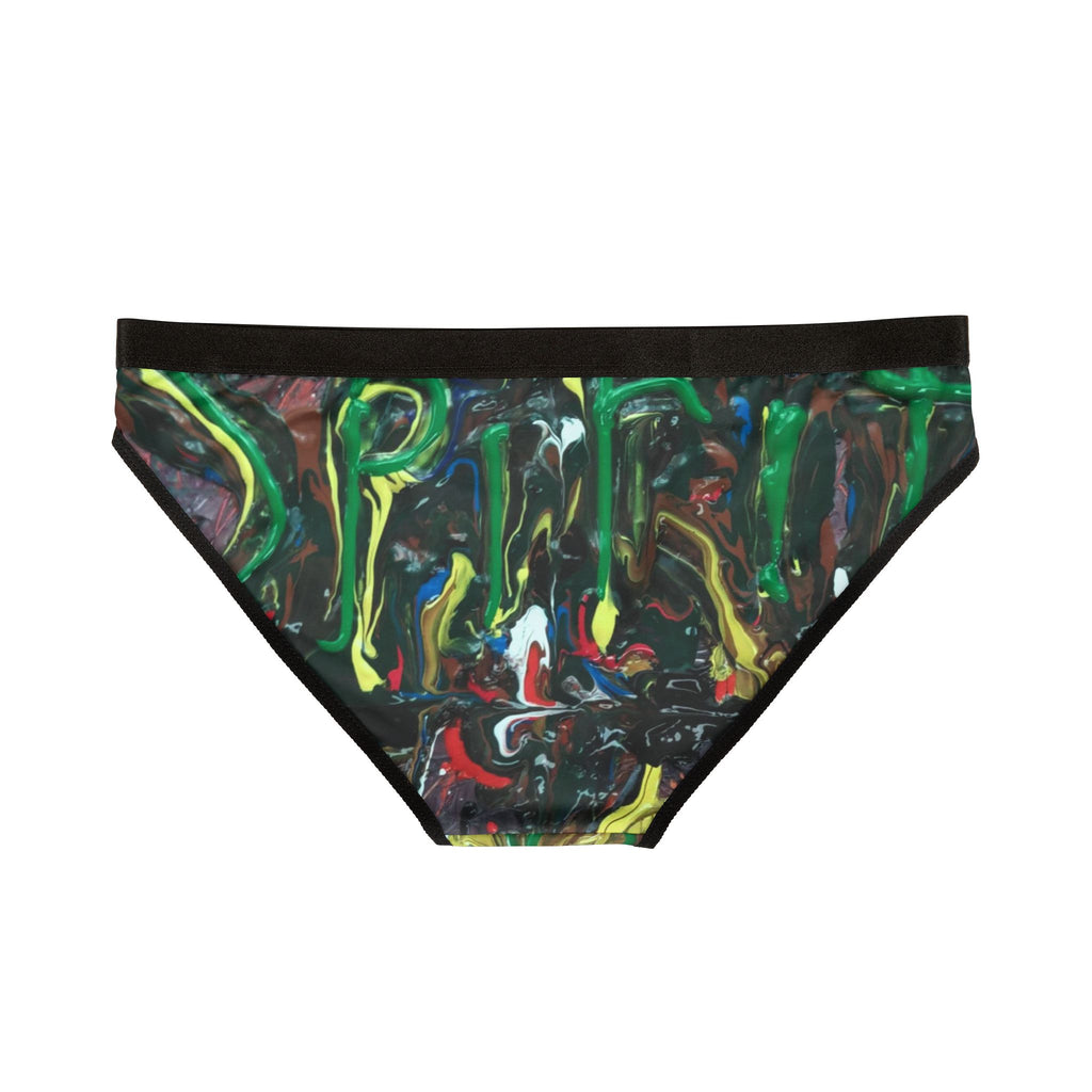 Abstract Paint Swirl Women's Bikini Briefs — Colorful Artistic Print