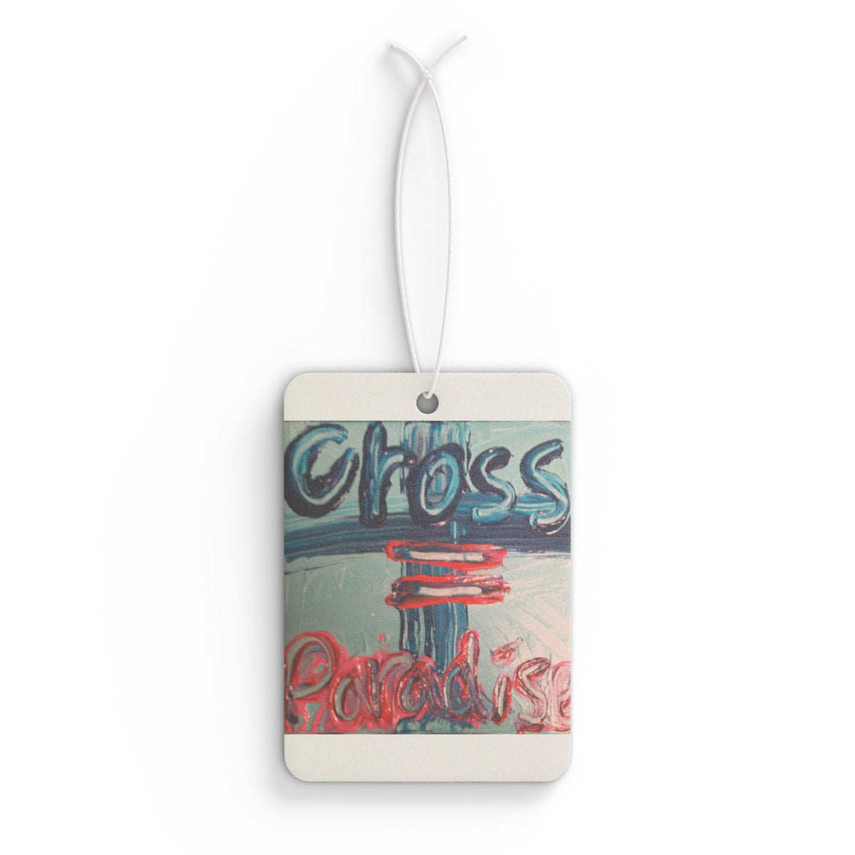 Cross=Paradise Car Air Freshener — Retro Neon Vibe Scented Hanging Ornament