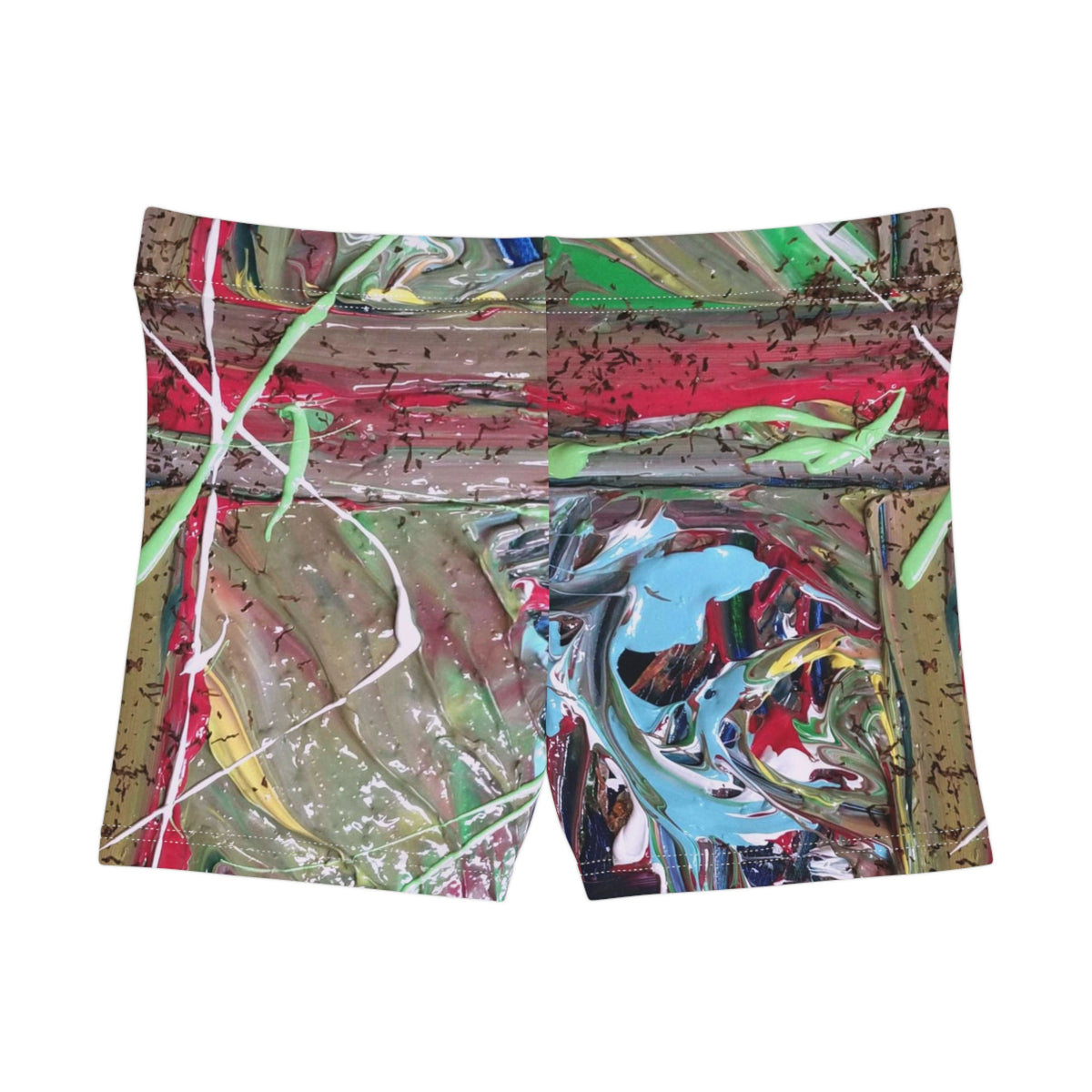 Abstract Paint Splash Women's Shorts — Colorful Artistic All-Over Print