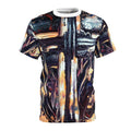 Abstract Oil Paint Cross Tee — All-Over Print Artistic T-Shirt