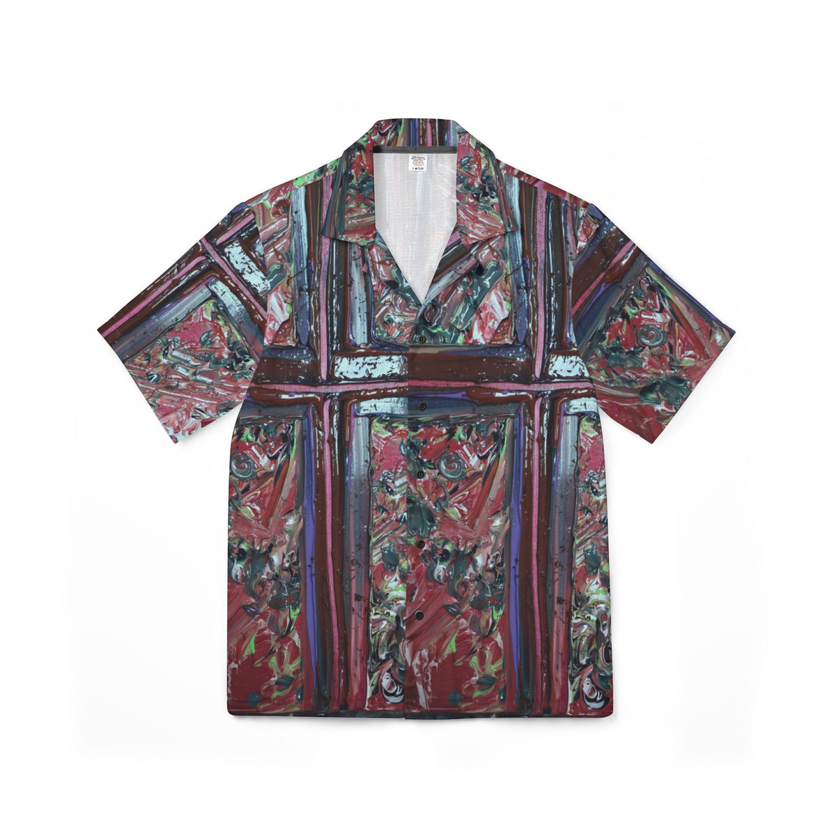 Abstract Cross Pattern Hawaiian Shirt – Men's Artistic Camp Shirt