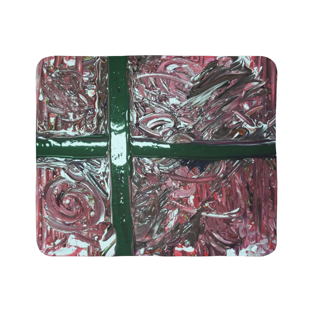 Abstract Red Swirl Fleece Sherpa Blanket — Cozy Artistic Throw