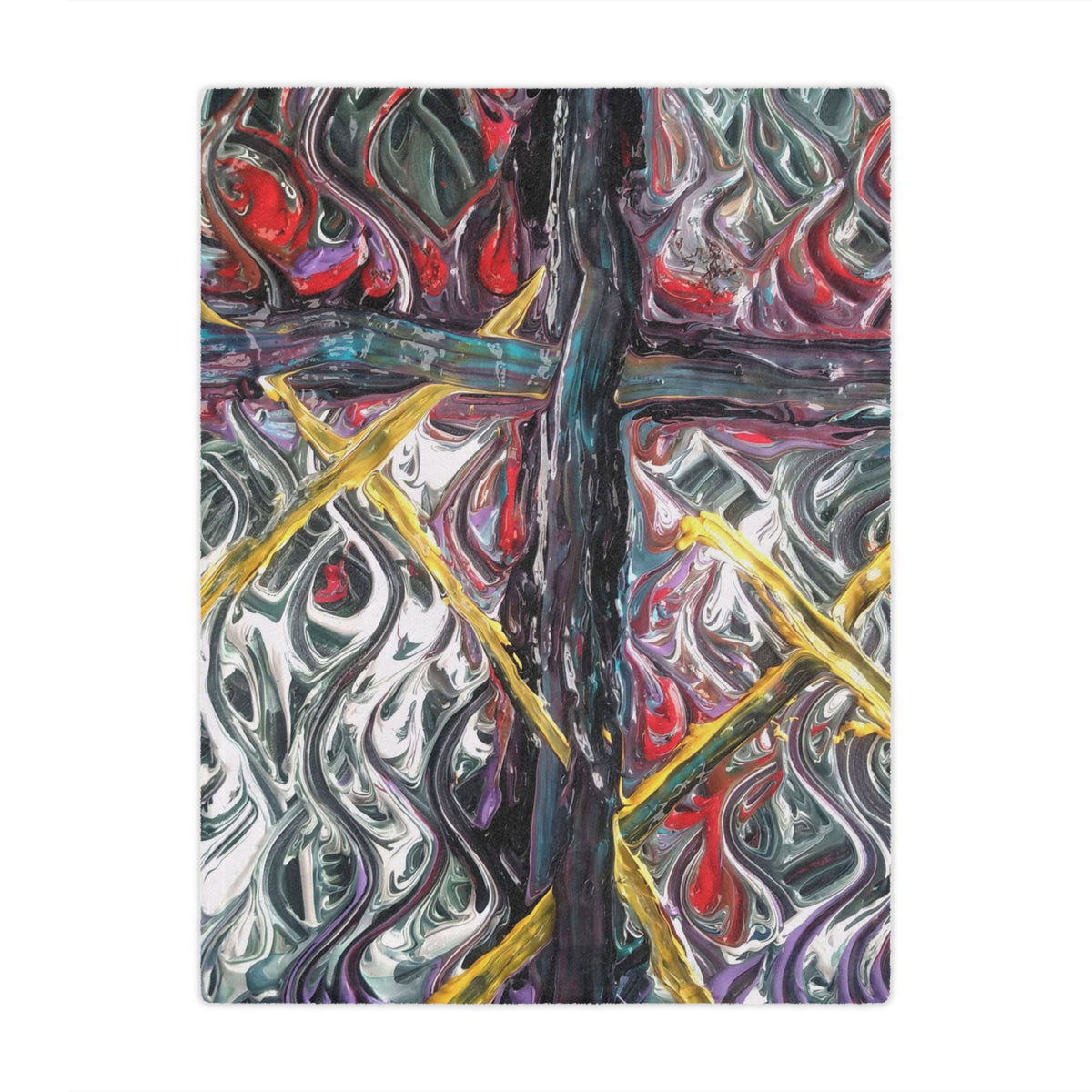 Artistic Minky Blanket for Comfort, Cozy Home Decor, Unique Gift, Bohemian Vibe, Colorful Blanket for All Occasions