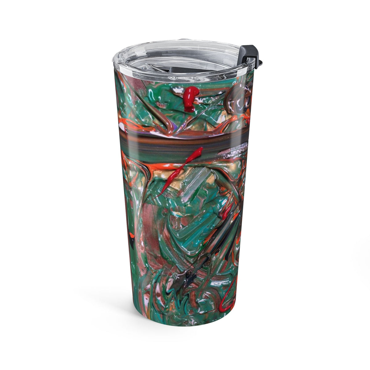 20oz Abstract Art Tumbler — Colorful Swirl Insulated Travel Cup