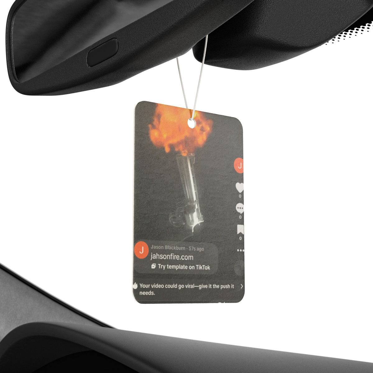 Car Air Freshener — Orange Flame TikTok Screenshot Scent Tag