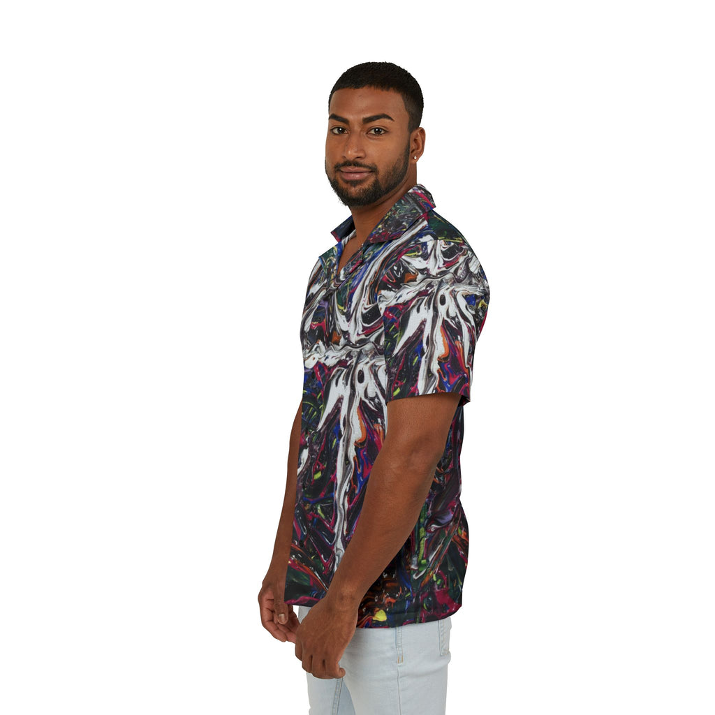 Abstract Swirl Hawaiian Shirt - Men’s All-Over Print Camp Shirt