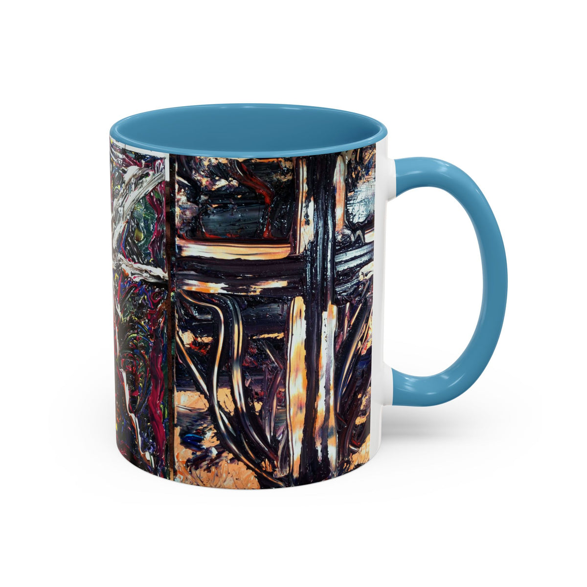 Abstract Starburst Accent Coffee Mug — Colorful Modern Art Ceramic (11/15oz)