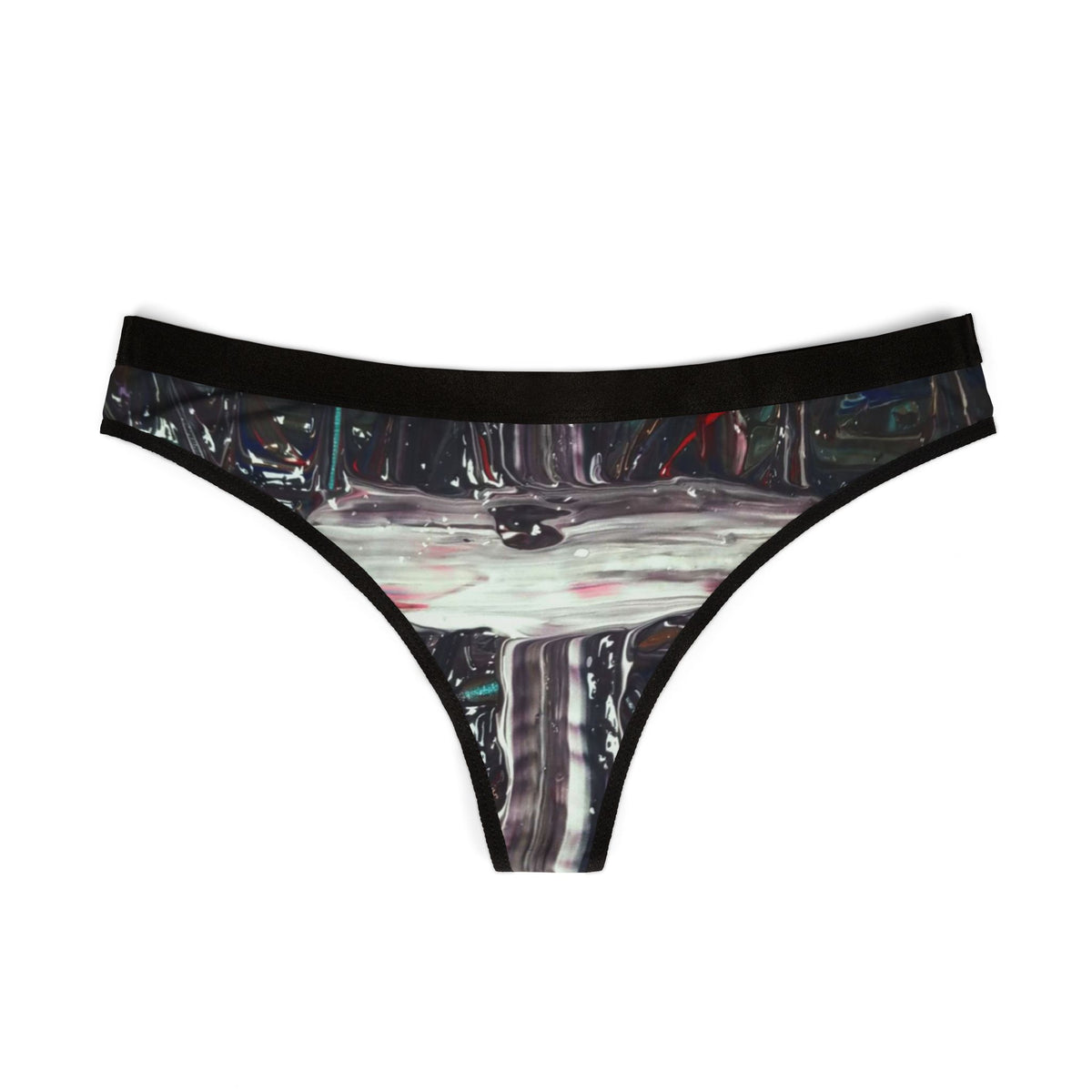 Women's Artistic Thongs, Vibrant Print Underwear, Unique Lingerie for Women, Everyday Comfort, Gift for Her