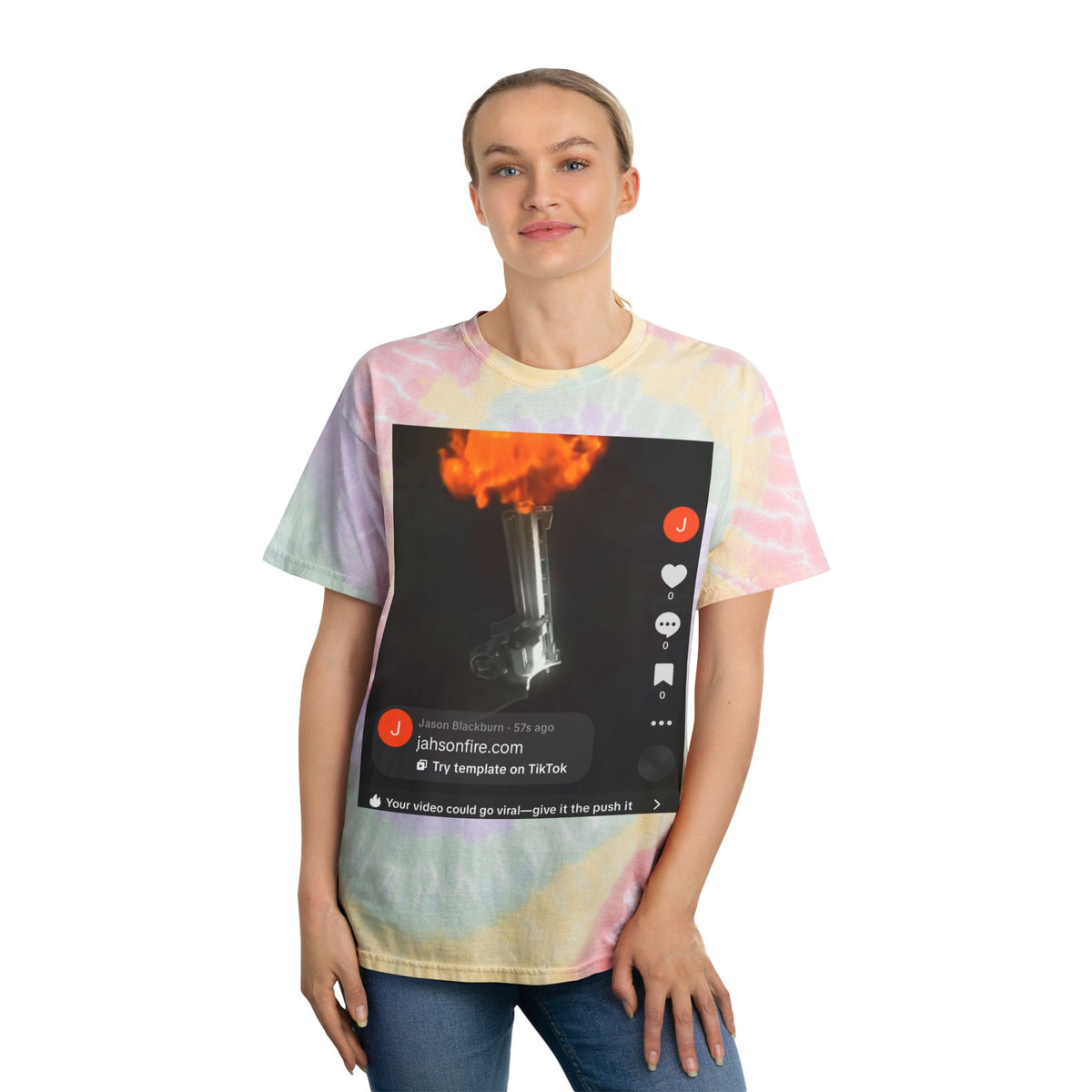 Tie-Dye Tee — Spiral Pastel Graphic Tee with Vintage Clip Design