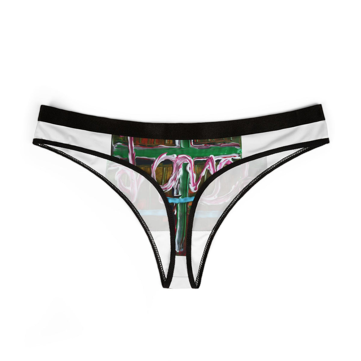 A Colorful Love Print Women's Thongs | Stylish Underwear, Valentine's Gift, Trendy Lingerie, Unique Fashion, Comfortable Intimates