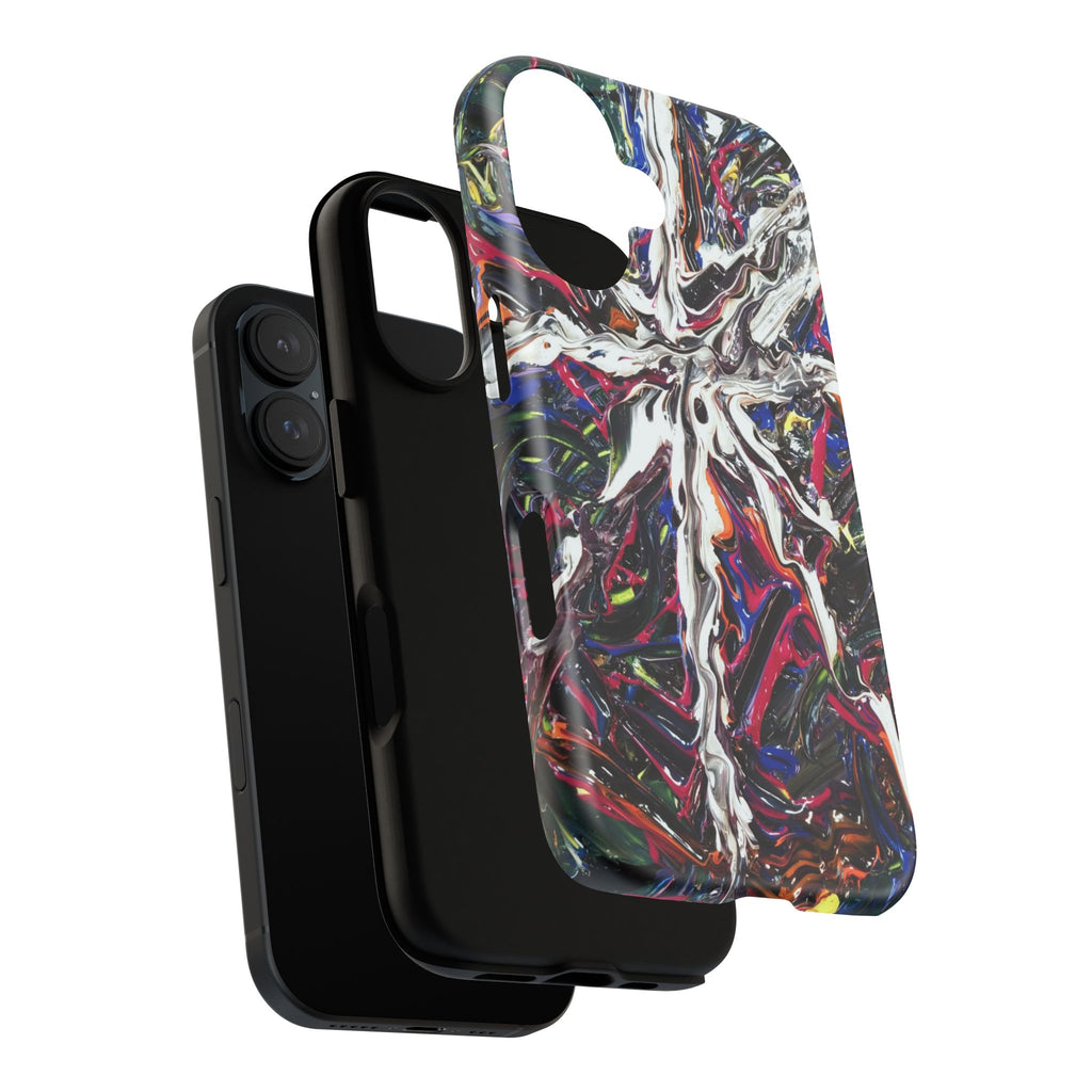 Abstract Splash Tough Phone Case – Colorful Drip Art Protective Cover