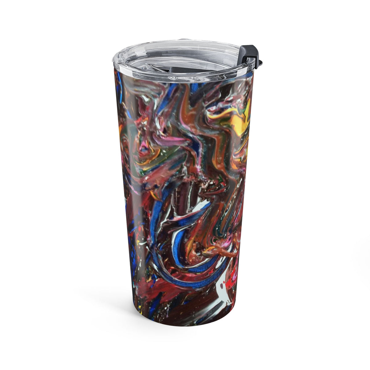 20oz Abstract Marble Travel Tumbler – Colorful Swirl Insulated Cup