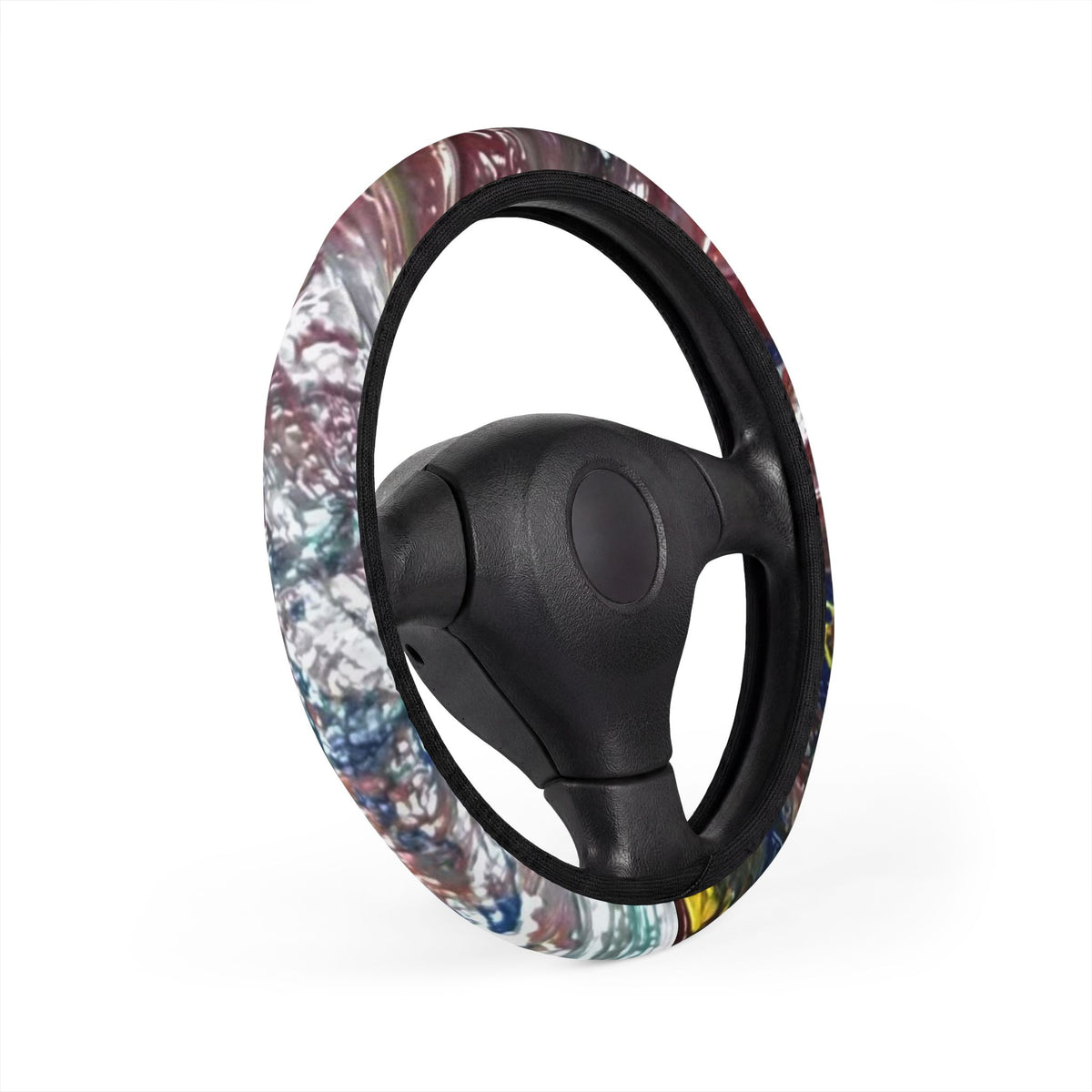 Abstract Marble Pattern Steering Wheel Cover — Colorful Protective Grip