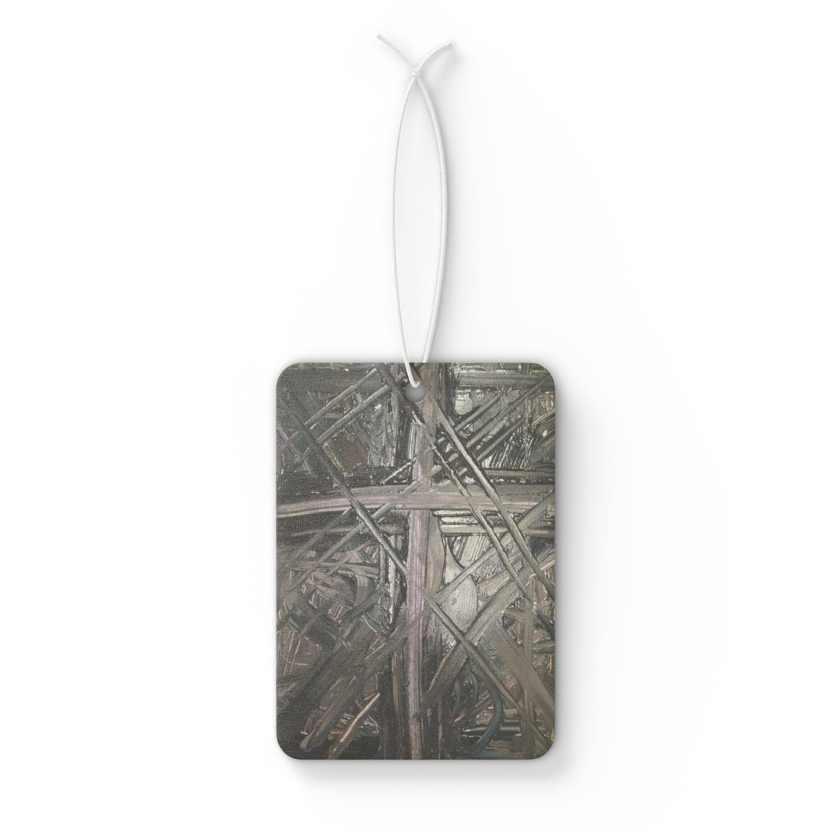 Crosswork Car Air Freshener — Metallic Gothic Abstract Scent Tag