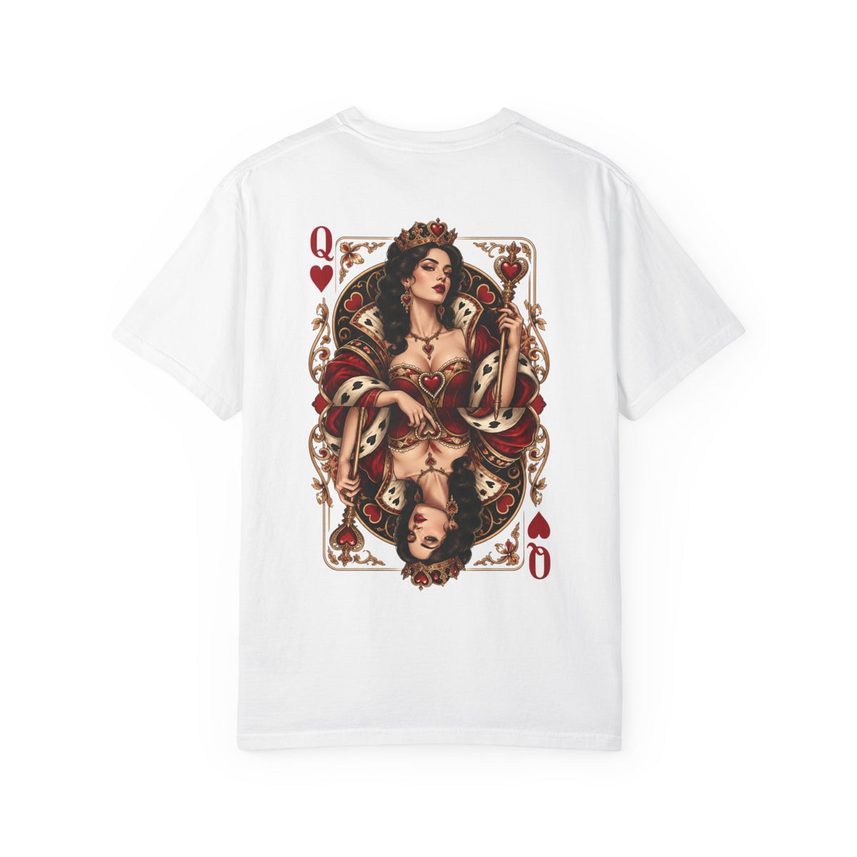 Queen of Hearts Playing Card Graphic T-Shirt