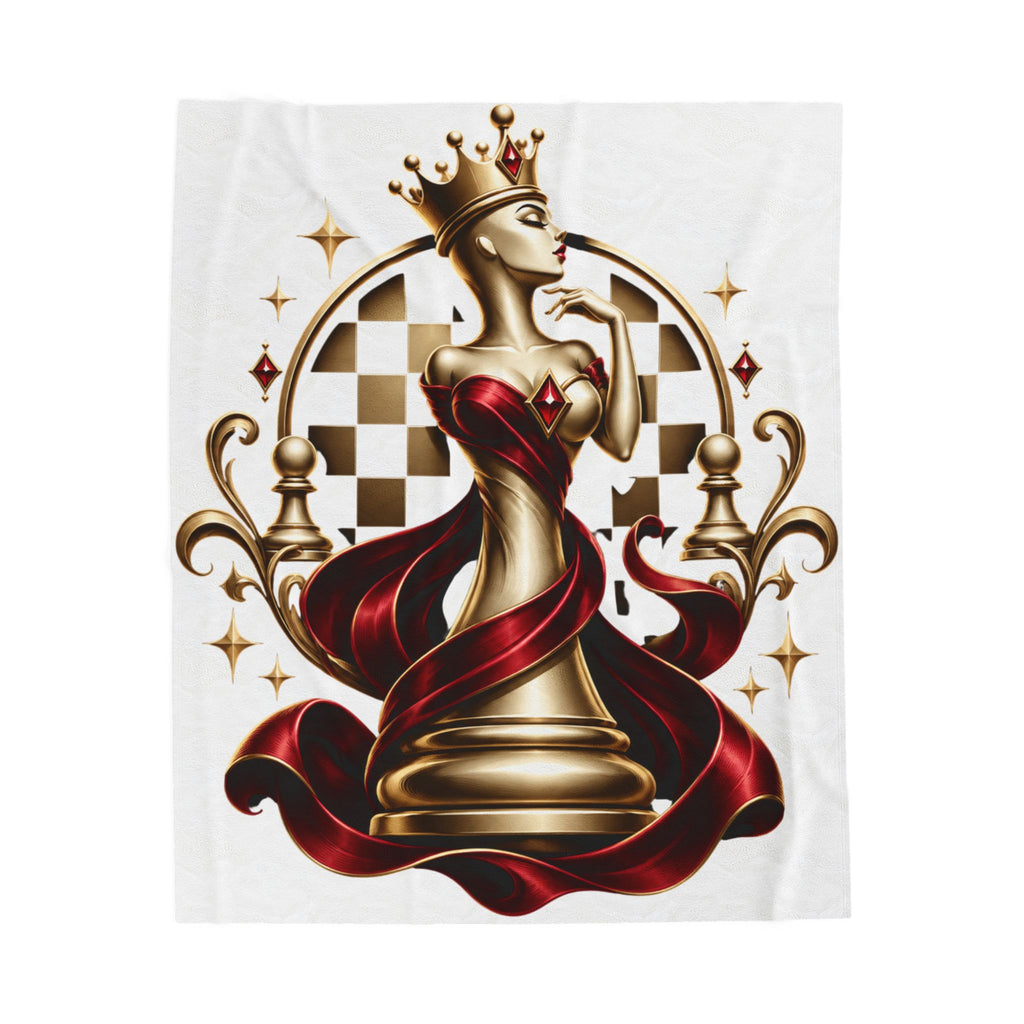 Royal Chess Queen Velveteen Plush Blanket