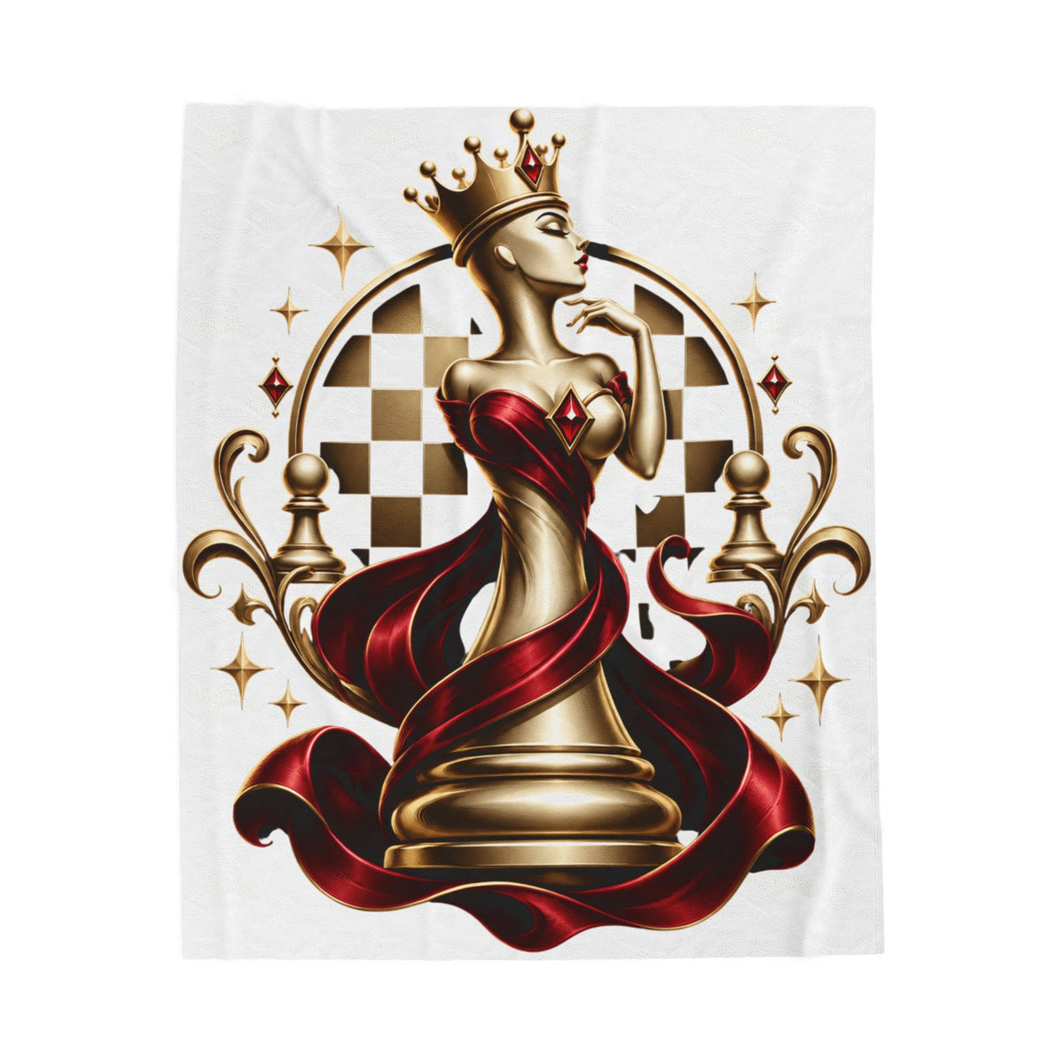 Royal Chess Queen Velveteen Plush Blanket