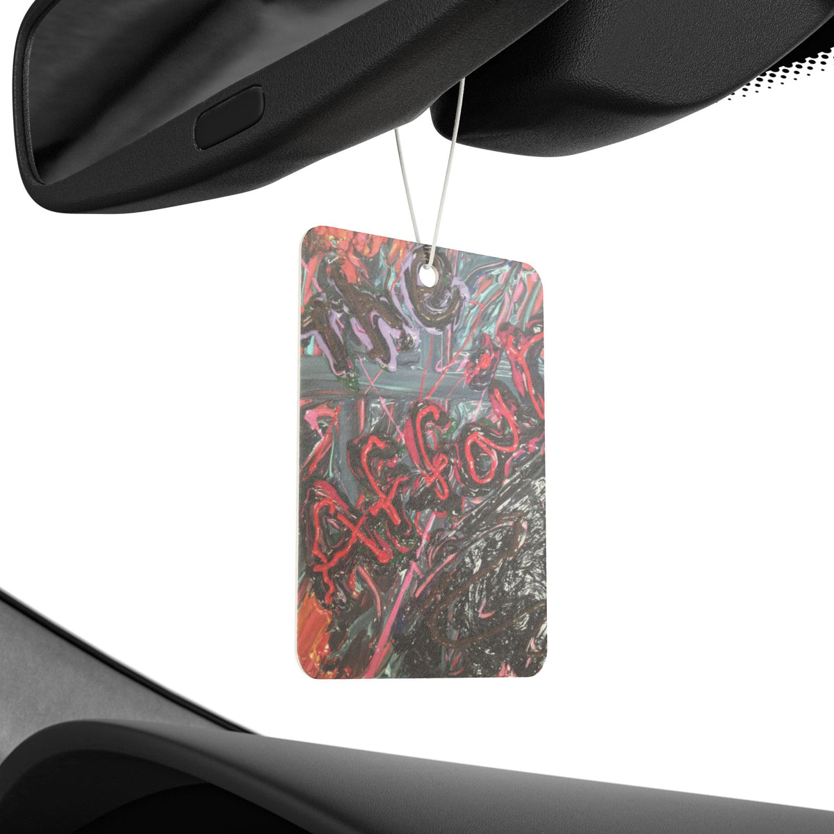 Abstract Graffiti Car Air Freshener — Urban Neon Scent Tag
