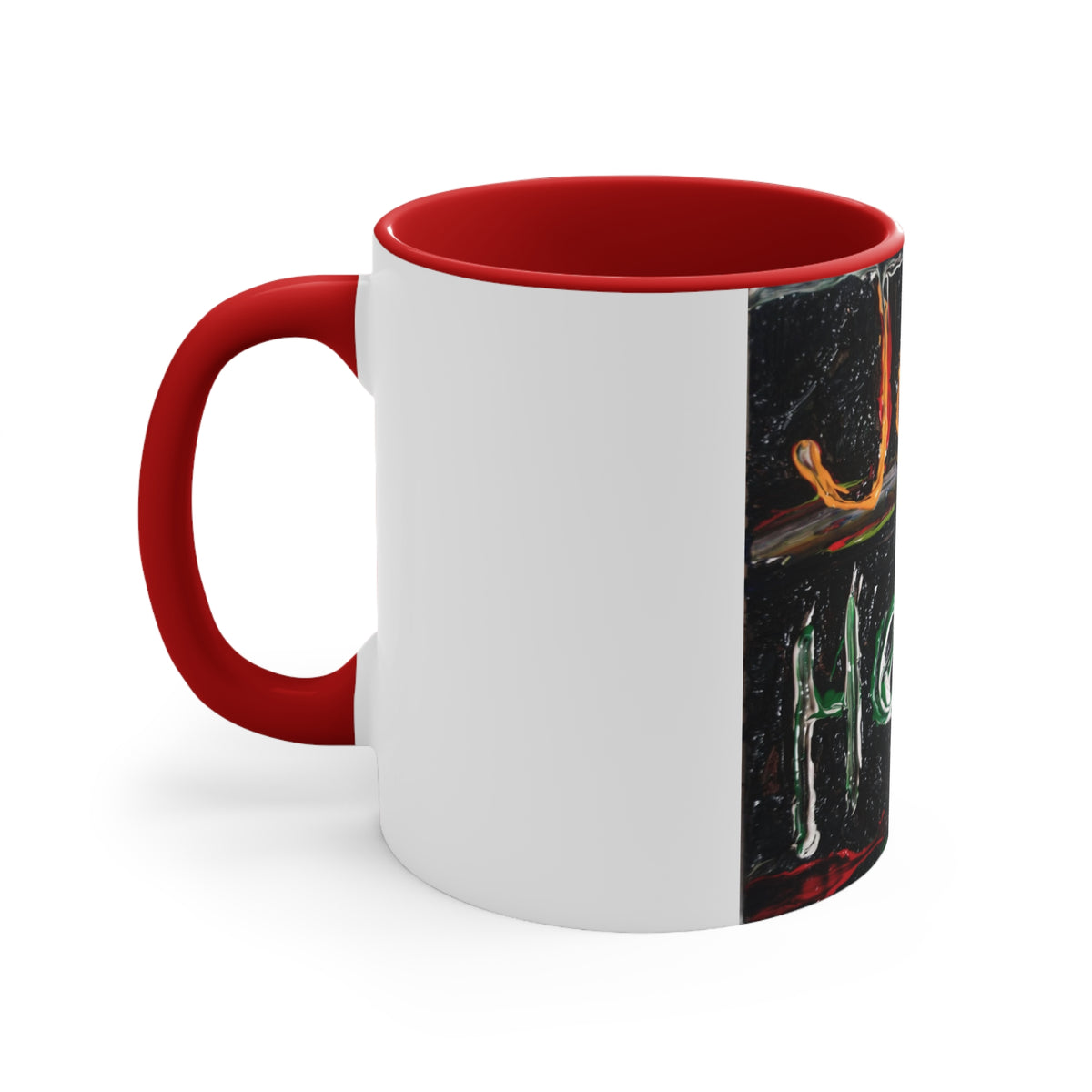 Jesus Heals Accent Mug — Inspirational Christian Coffee Cup (Pink Interior)