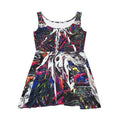 Abstract Paint Swirl Skater Dress — Colorful Artistic AOP Women's Dress