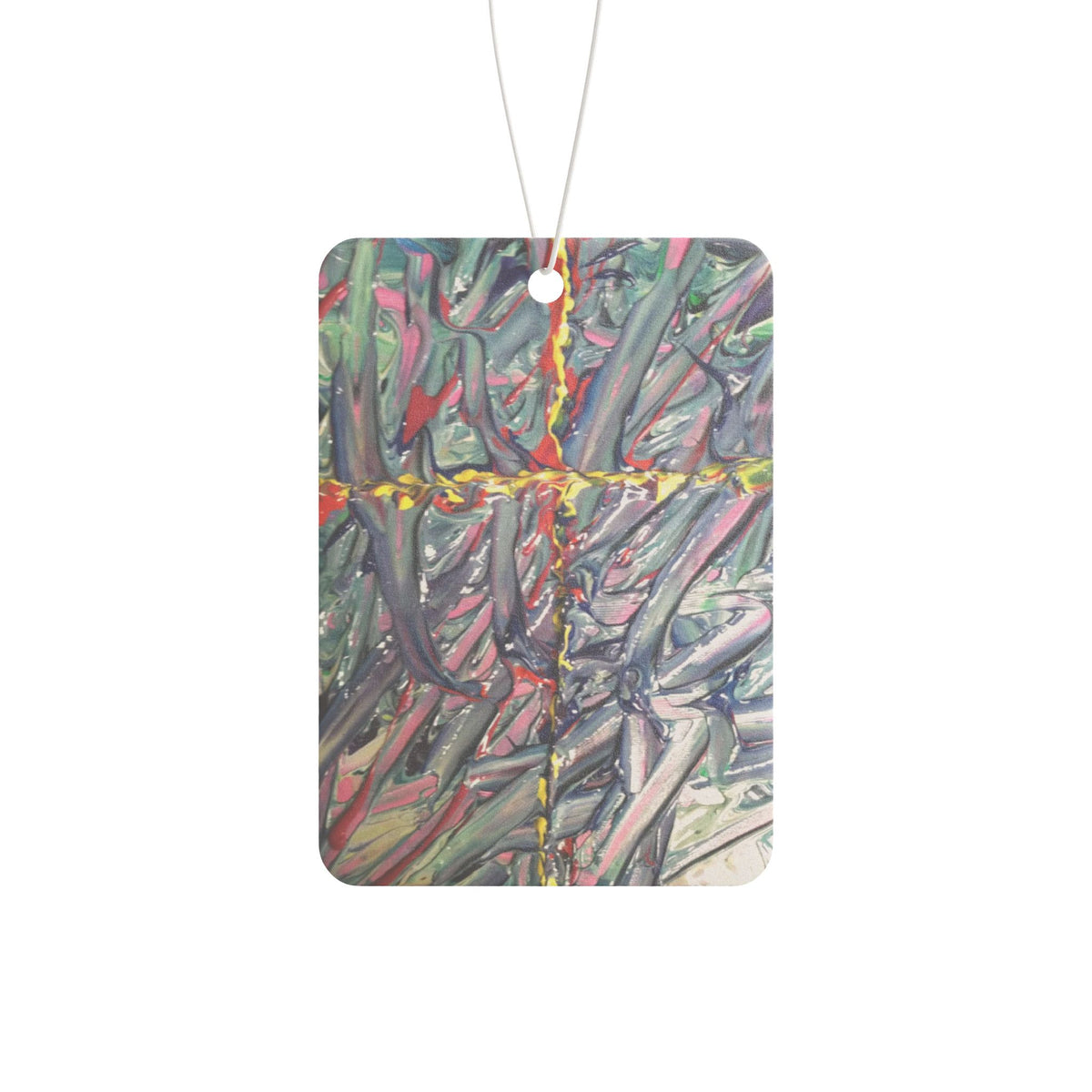 Abstract Cross Pattern Car Air Freshener — Colorful Textured Design
