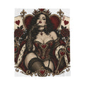 Gothic Queen of Hearts Velveteen Plush Blanket