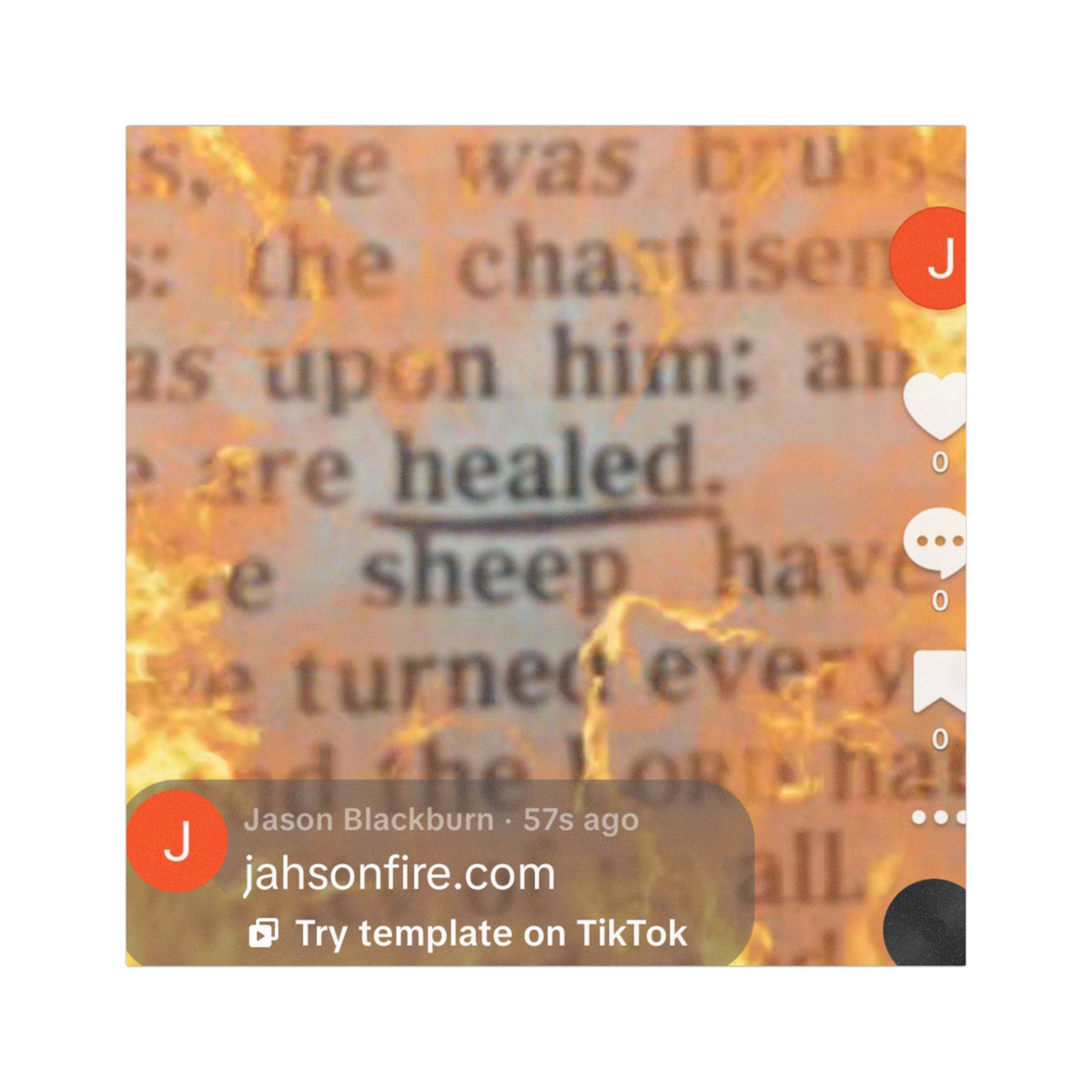 Car Magnet — Vintage Bible Text 'are healed' Flame Overlay