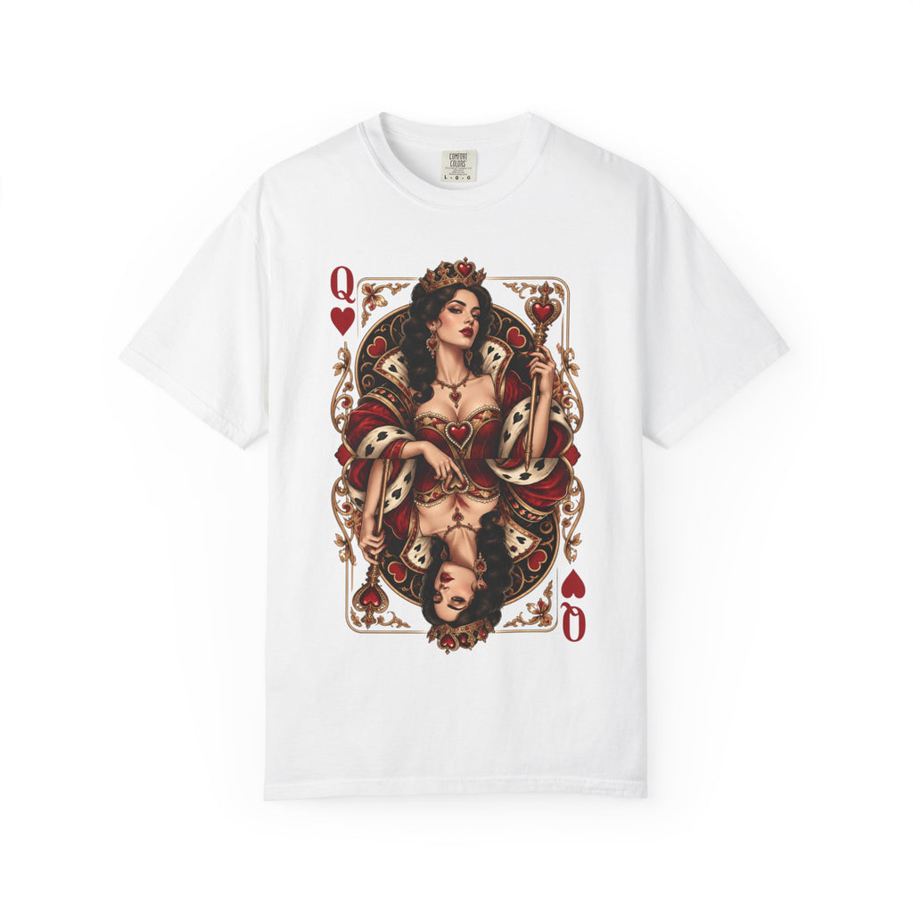 Queen of Hearts Playing Card Graphic T-Shirt