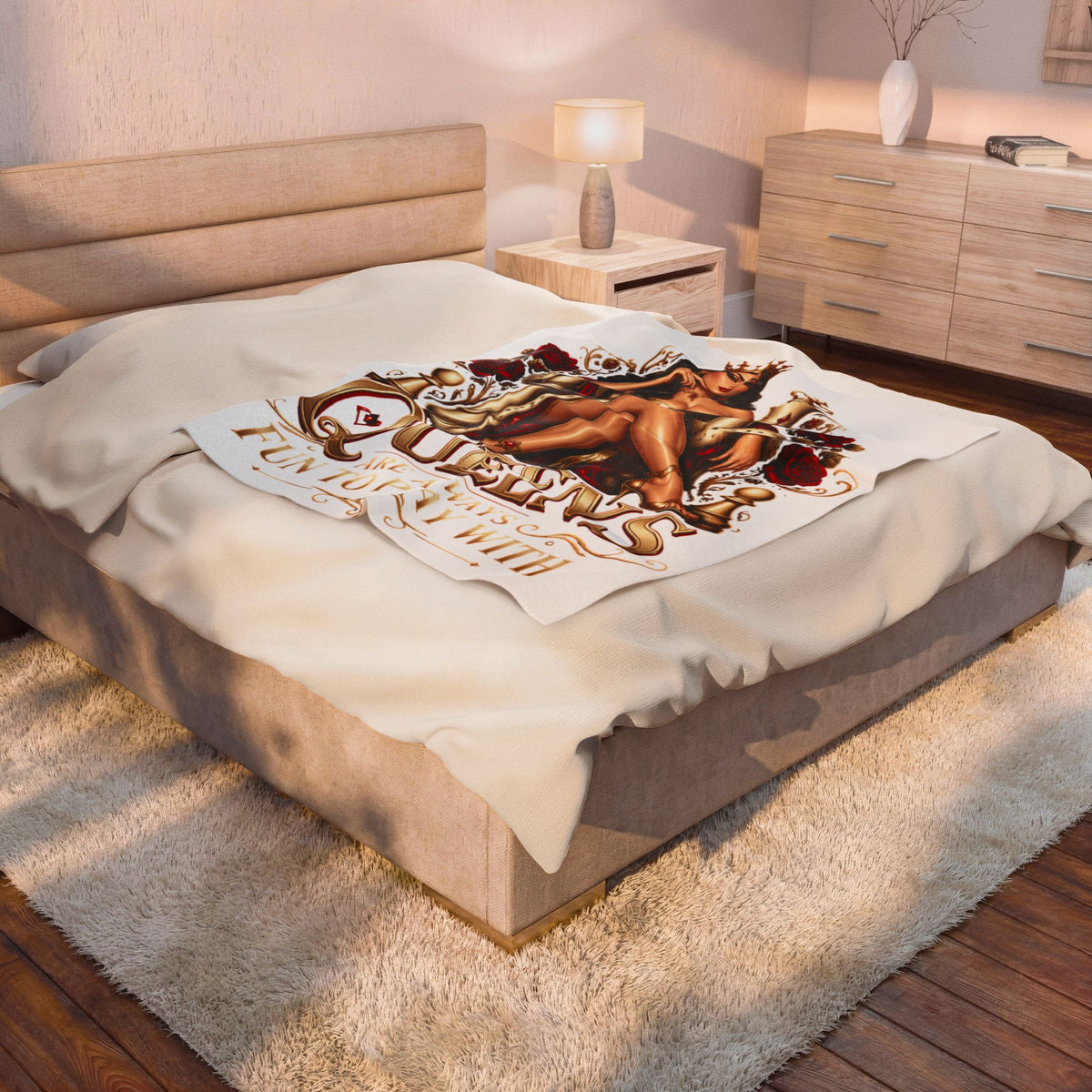Queens Are Always Fun to Play With Velveteen Plush Blanket