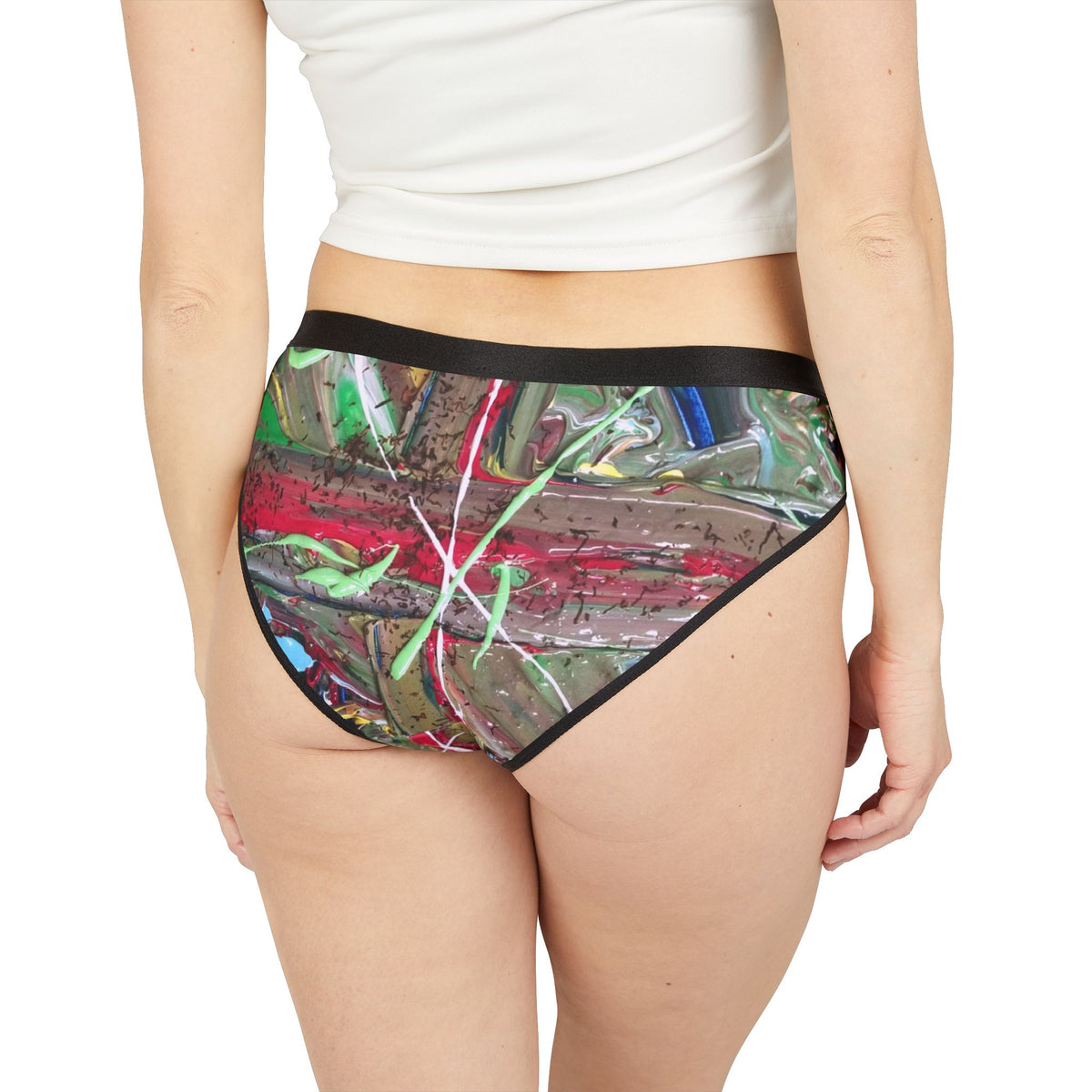 Abstract Paint Splash Women's Bikini Briefs — Colorful Artistic Underwear