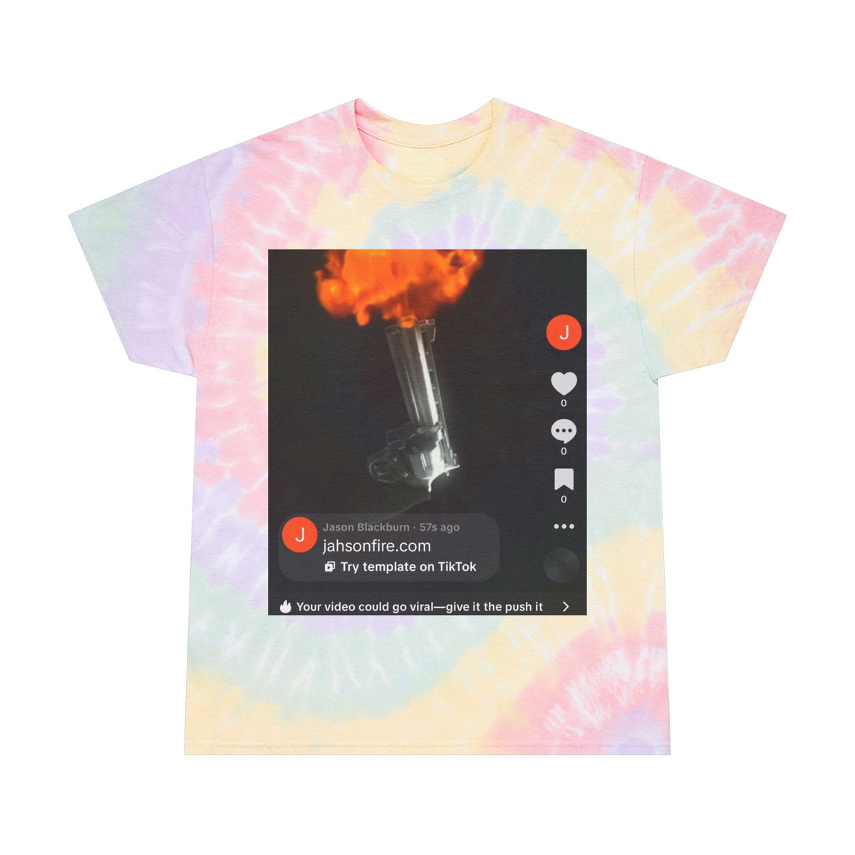 Tie-Dye Tee — Spiral Pastel Graphic Tee with Vintage Clip Design