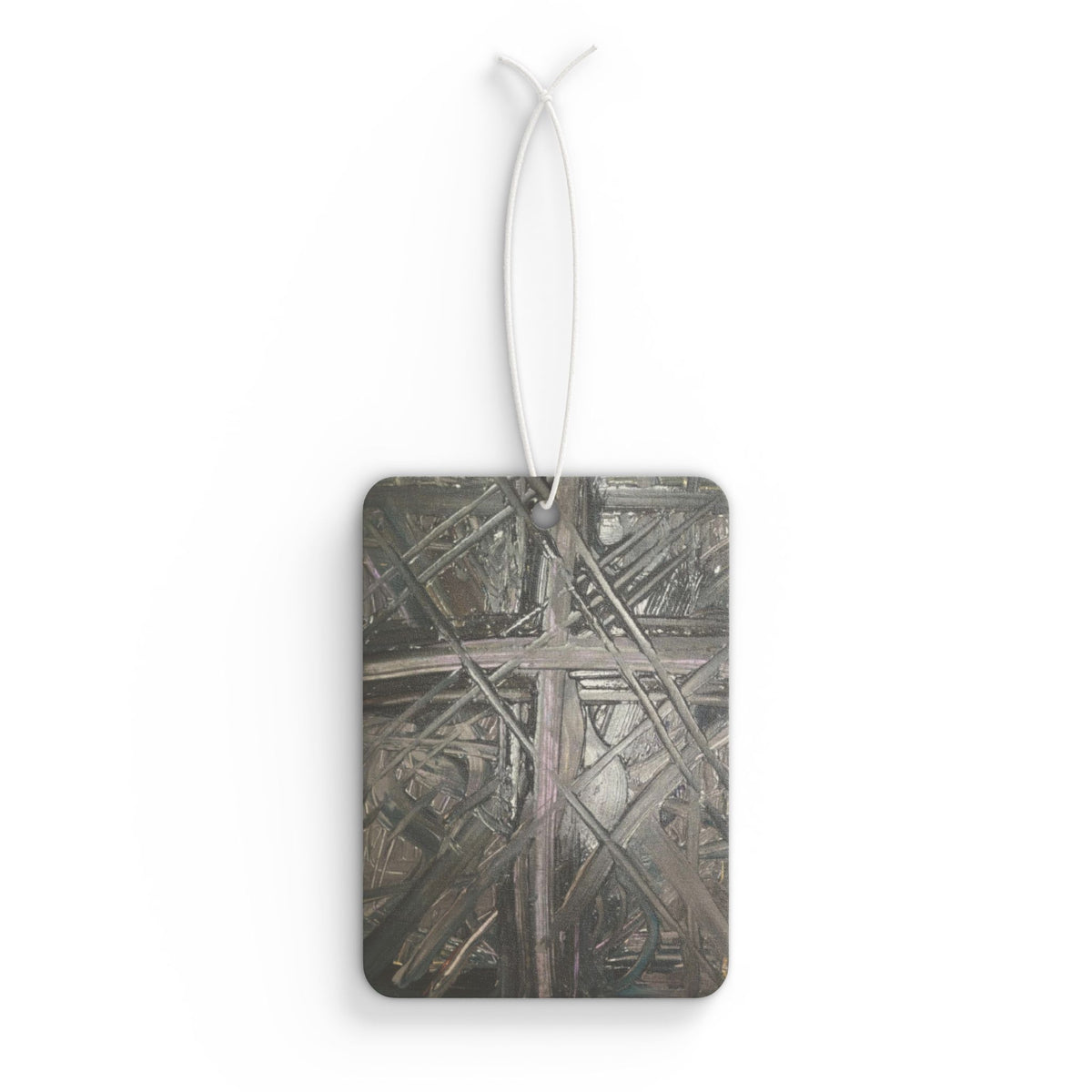 Crosswork Car Air Freshener — Metallic Gothic Abstract Scent Tag