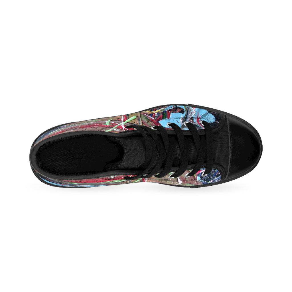 Abstract Graffiti High-Top Sneakers — Women's Classic Canvas Shoes