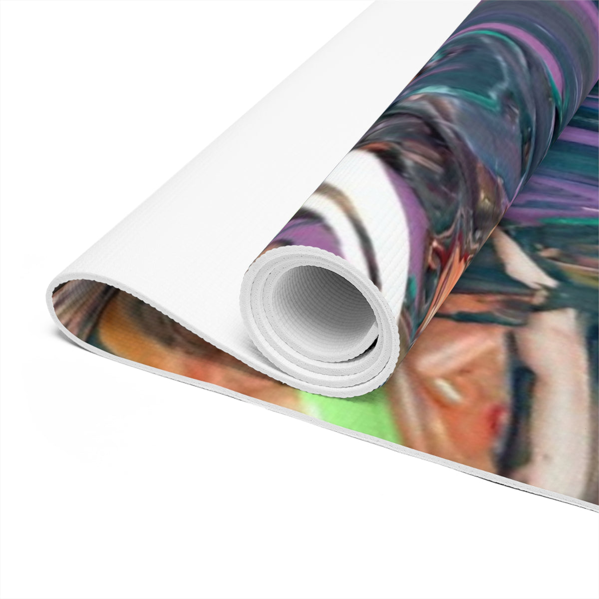 Abstract Neon Paint Foam Yoga Mat — Colorful Swirl Fitness Mat