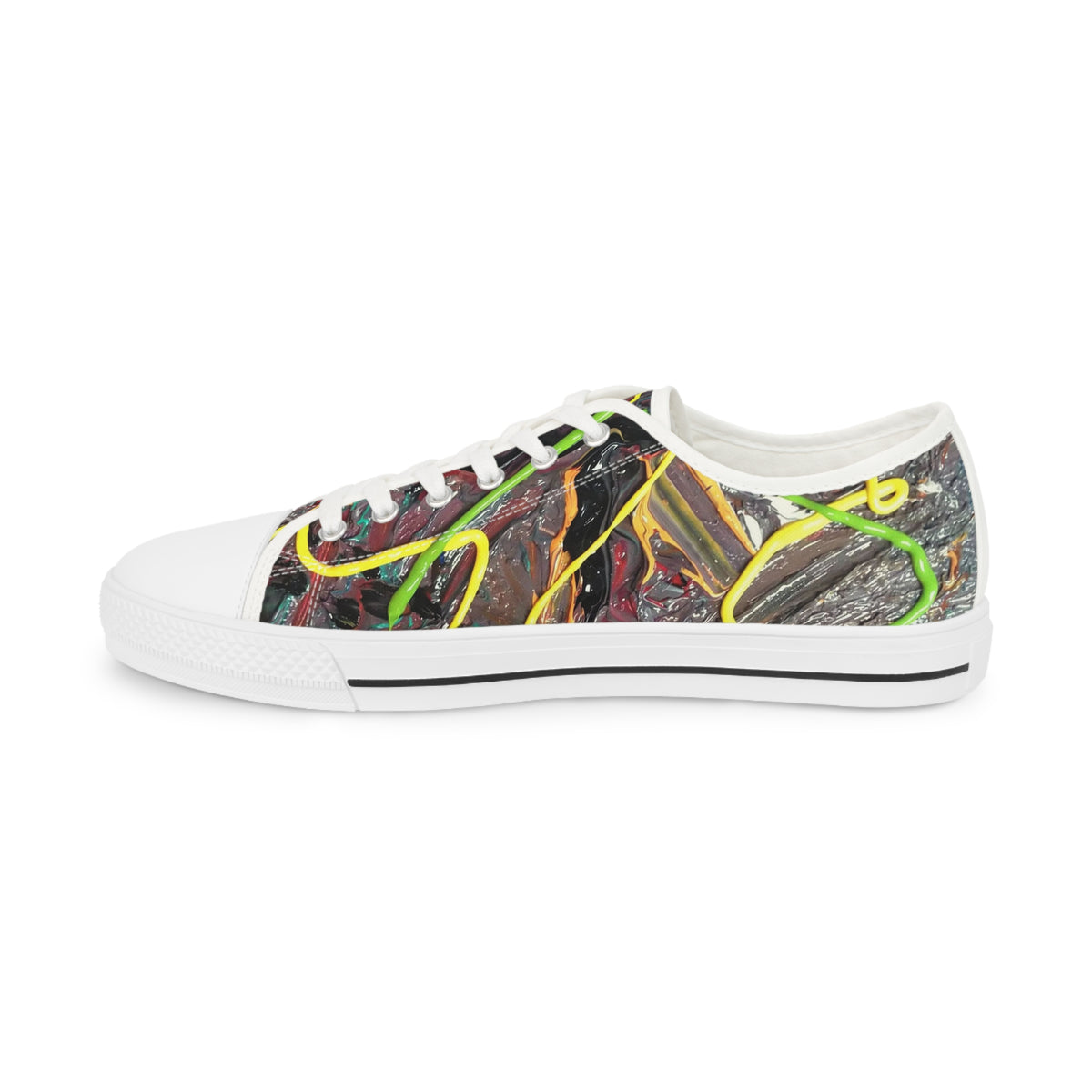 Abstract Neon Graffiti Low Top Sneakers