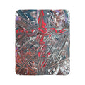 Abstract Red & Gray Sherpa Blanket — Cozy Modern Art Fleece Throw
