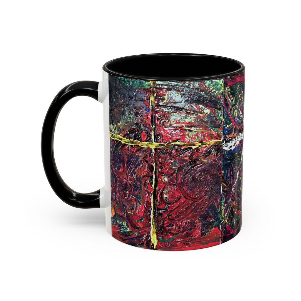 Abstract Starburst Accent Coffee Mug — Colorful Modern Art Ceramic (11/15oz)