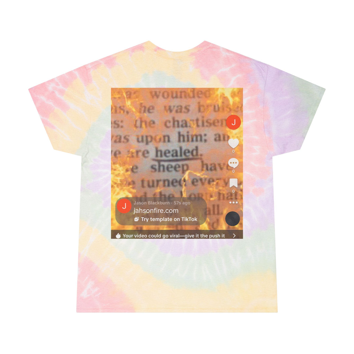Tie-Dye Tee — Spiral Pastel Graphic Tee with Vintage Clip Design