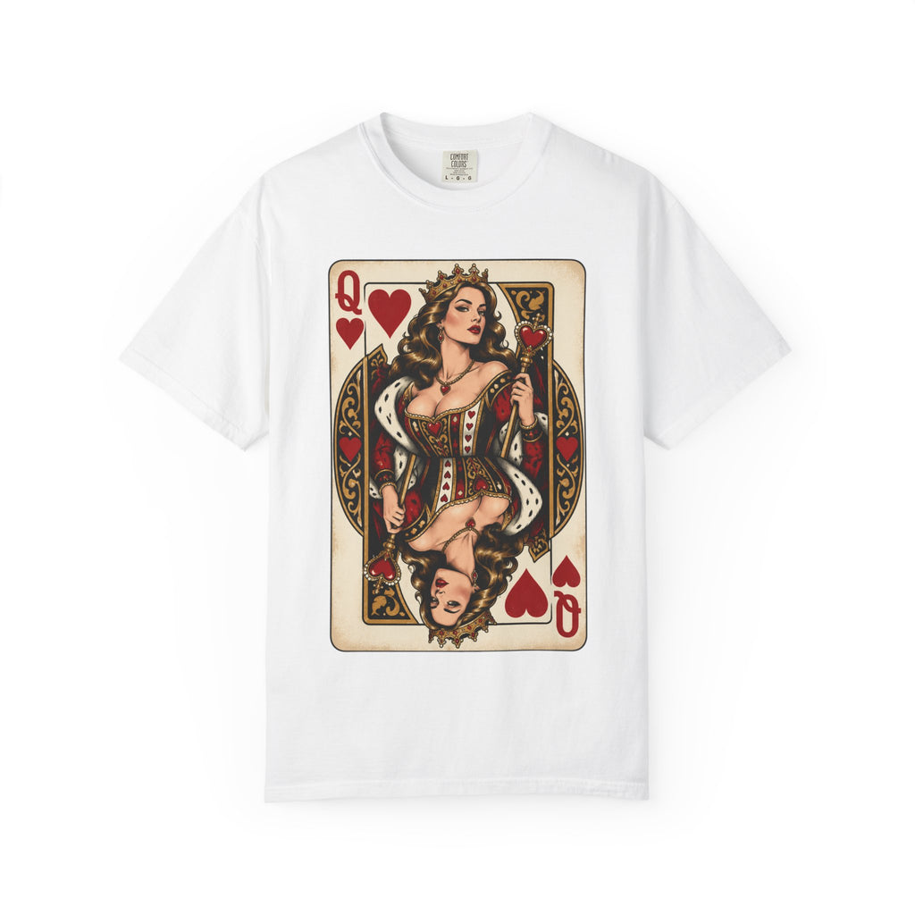 Queen of Hearts Playing Card Graphic T-Shirt