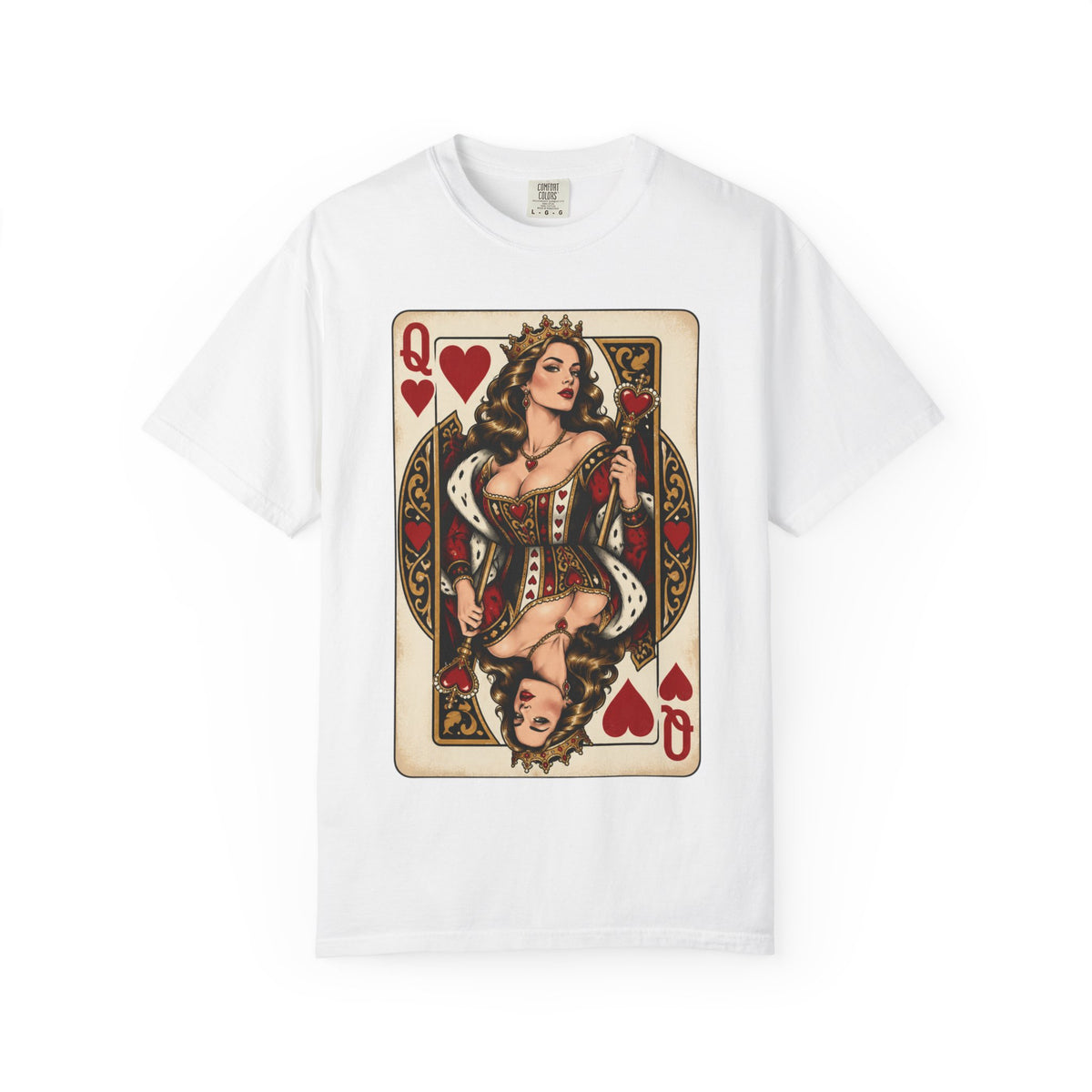 Queen of Hearts Playing Card Graphic T-Shirt