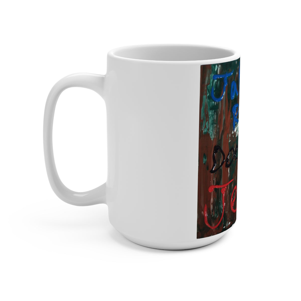 15oz Christian Faith Mug — 'Jesus' Colorful Abstract Prayer Design