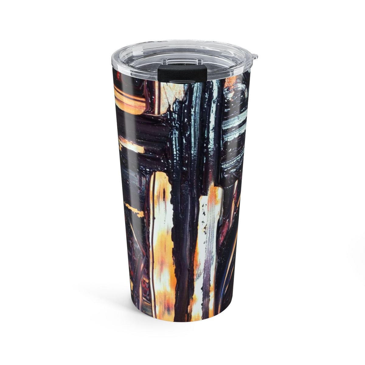 20oz Abstract Cityscape Tumbler — Urban Night Lights Insulated Travel Cup