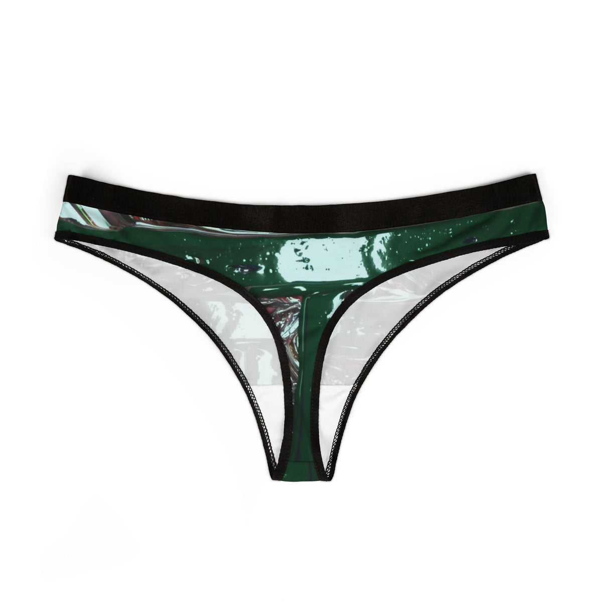 Green Tile Print Women's Thong — All-Over-Print Lingerie