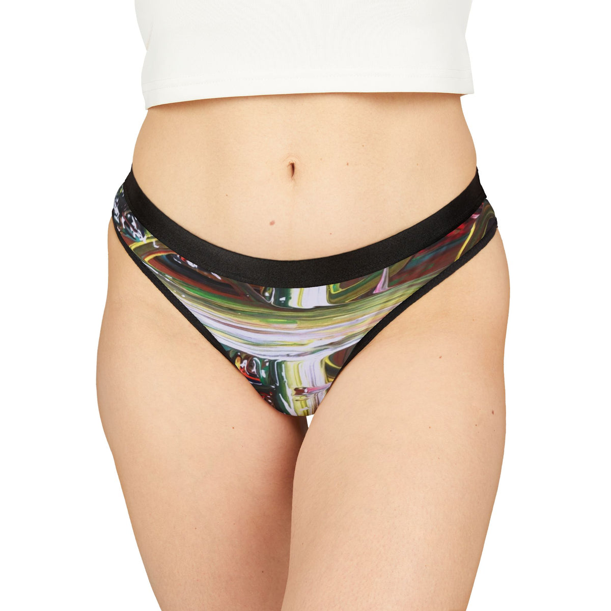 Artistic Women's Thongs - Vibrant Print, Comfortable Underwear, Unique Gift, Everyday Essentials, Self-Care