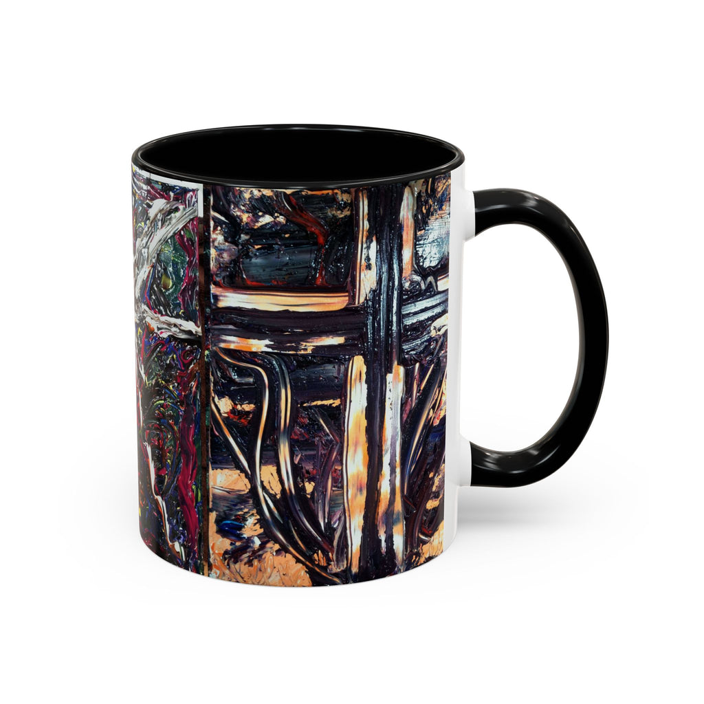 Abstract Starburst Accent Coffee Mug — Colorful Modern Art Ceramic (11/15oz)