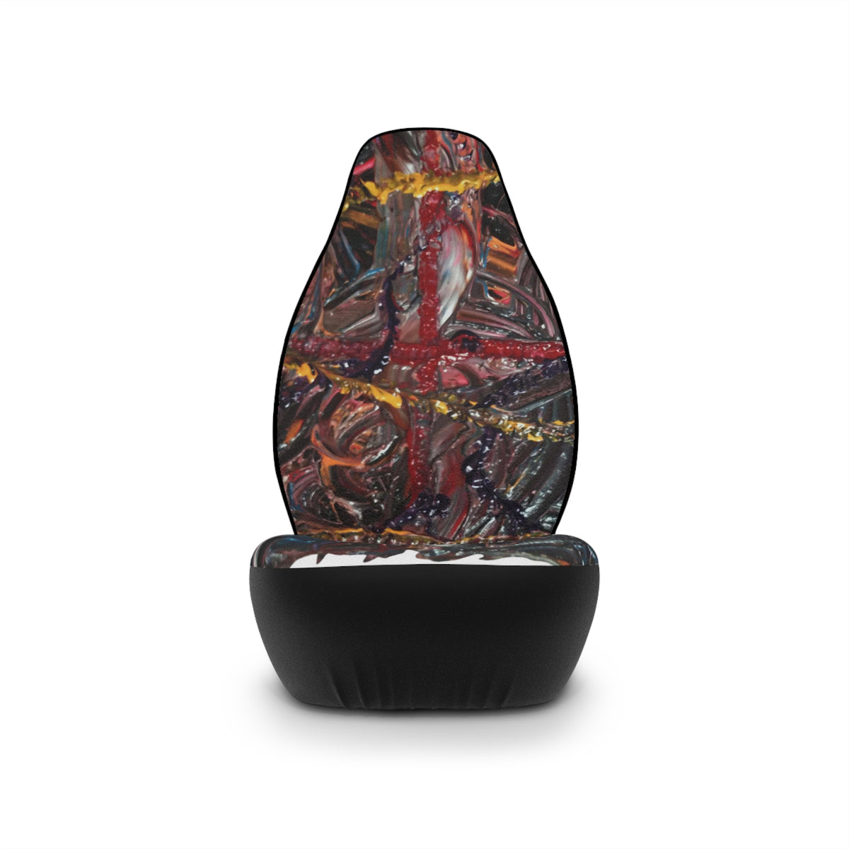 Abstract Grunge Car Seat Covers — Bold Red & Black Automotive Seat Protector