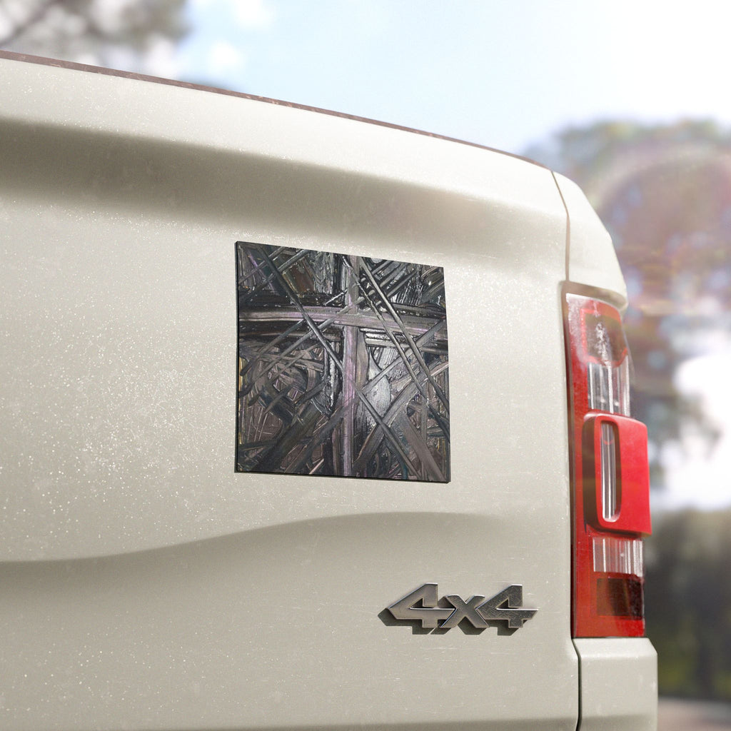 Abstract Dark Wood Grain Car Magnet