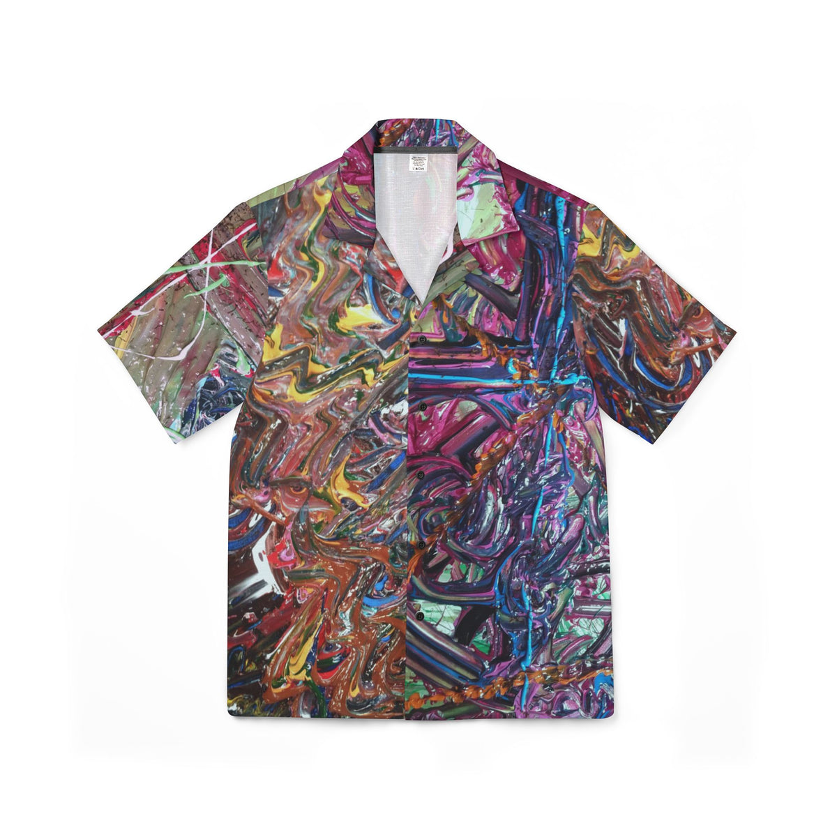 Abstract Neon Swirl Hawaiian Shirt